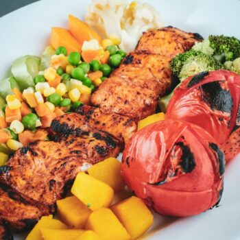 cooked food on white ceramic plate