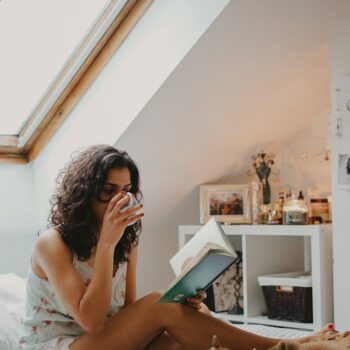 woman holding book