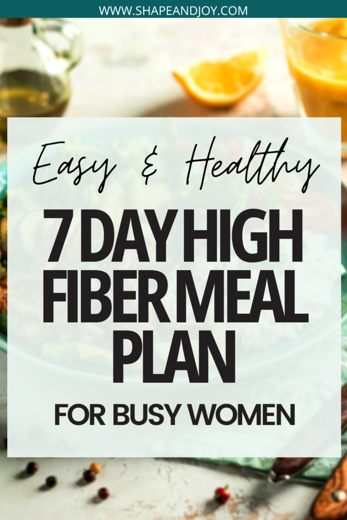 High fiber meal plan